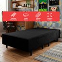 Ver imagem 4 de Base Cama Box Solteiro Otto Suede Preto para Colchão 188x88x39cm Dobrável Reforçada - Arkell