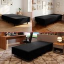 Ver imagem 3 de Base Cama Box Solteiro Otto Suede Preto para Colchão 188x88x39cm Dobrável Reforçada - Arkell
