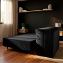Ver imagem 1 de Base Cama Box Solteiro Otto Suede Preto para Colchão 188x88x39cm Dobrável Reforçada - Arkell
