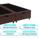 Ver imagem 2 de Cama Box Bau King Blindado Nature Marrom 193x203