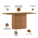 Ver imagem 3 de Mesa Retangular Verbena 160cm Ypê N01 com 6 Cadeiras Nadja Linho Cru - Lyam Decor