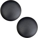 Ver imagem 1 de Kit 02 Assentos Redondo Banqueta Cadeira Estofados Poltronas H02 Corino Preto 30 cm - Lyam Decor Ass