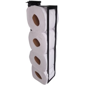 Suporte Porta Papel Higiênico Parafuso Preto Fosco Banheiro