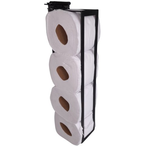 Suporte Porta Papel Higiênico Parafuso Preto Fosco Banheiro