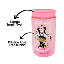 Kit 6 Potes Organizador Multiuso Rosa 350ml Minnie Mouse Disney 12cm - Tiba - 4