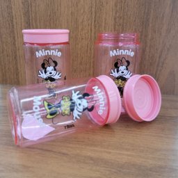 Kit 6 Potes Organizador Multiuso Rosa 350ml Minnie Mouse Disney 12cm - Tiba - 9