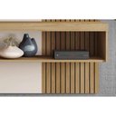 Ver imagem 5 de Rack Bancada c/ Painel p/ TV até 45 pol Jade Ripada 120x183cm Buriti/Fendi - Caemmun