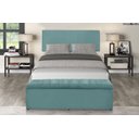 Ver imagem 2 de Kit Cabeceira e Calçadeira Vitoria 120 cm Suede Azul Tiffany