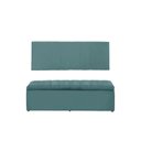 Ver imagem 1 de Kit Cabeceira e Calçadeira Vitoria 120 cm Suede Azul Tiffany