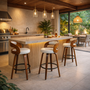 Ver imagem 2 de Banqueta para Cozinha Alta Giratória Madeira Roma