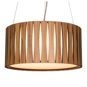 Lustre Madeira Redondo Amêndola 40cm - My Lamp Store
