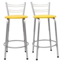 Ver imagem 1 de Kit 2 Banquetas para Balcão Flórida Prata 60cm Cozinha Gourmet Bistrô Bancada Piscina Área de Lazer