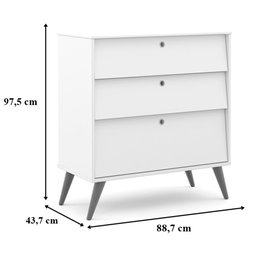 Gaveteiro Gold Matic Móveis 20183 Branco Soft Eco Wood Quarto - 4