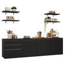 Ver imagem 1 de Armário de Cozinha Completa 240 Cm Suspenso Preto Nice Madesa 10 Preto