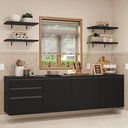 Ver imagem 2 de Armário de Cozinha Completa 240 Cm Suspenso Preto Nice Madesa 10 Preto