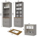 Ver imagem 4 de Cozinha Completa Americana 6 Peças com Cristaleira e Torre Quente 2 Fornos 12 Portas 7 Gavetas MDF