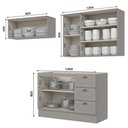 Ver imagem 2 de Cozinha Completa Americana 6 Peças com Cristaleira e Torre Quente 2 Fornos 12 Portas 7 Gavetas MDF