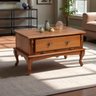 Mesa de Centro Retangular 2 Portas Pés Luiz Xv Florença 1006 - Imbuia - 3