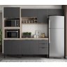 Jogo de Cozinha Modulada Firenze 260m C/ Nicho P/ Forno e Microondas - Avena Touch/ Grafito Demóbile - 1