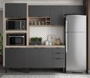 Ver imagem 1 de Jogo de Cozinha Modulada Firenze 260m C/ Nicho P/ Forno e Microondas - Avena Touch/ Grafito Demóbile