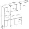 Jogo de Cozinha Modulada Firenze 260m C/ Nicho P/ Forno e Microondas - Avena Touch/ Grafito Demóbile - 5