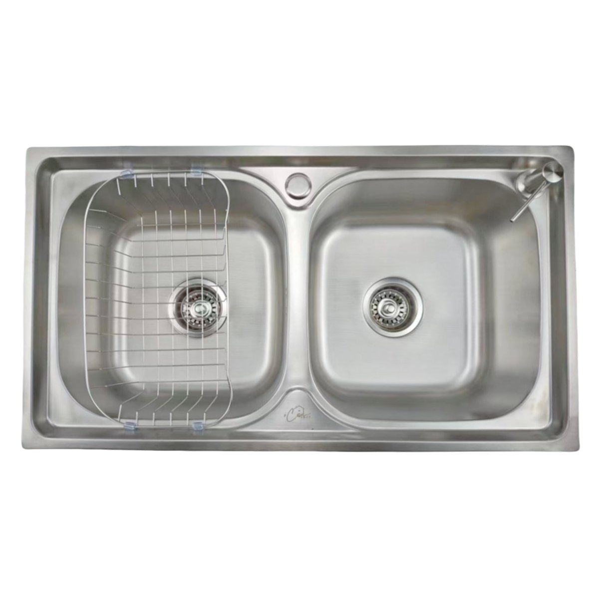 Cuba Gourmet Dupla Retangular com Acessórios em Inox Escovado 78x43x20cm