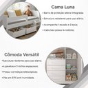Ver imagem 4 de Kit Quarto Infantil Cama Luna Plus + Cômoda Versátil Branca + Guarda-Roupa Paris 4 Portas - Branco