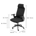 Ver imagem 4 de Cadeira Escritório Presidente Office com Apoio Cabeça Ergonômica Basel