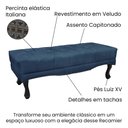 Ver imagem 2 de Puff Recamier Retrô Luis Xv Captonê Quarto Vicenza 195cm Veludo S04 - D'Rossi Cor Azul Marinho