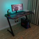 Ver imagem 2 de Mesa Gamer Escrivaninha com LED RGB Series Z Futura Import 110cm Preto E Vermelho