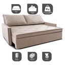 Ver imagem 3 de Sofá Sem Caixa Retrátil e Reclinável 1,85m Cama inBox Loft Linho Bege Claro
