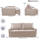 Ver imagem 2 de Sofá Sem Caixa Retrátil e Reclinável 1,85m Cama inBox Loft Linho Bege Claro