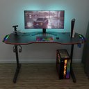 Ver imagem 2 de Mesa Gamer com LED RGB Series T Futura Import 140cm Preto E Vermelho