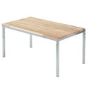 Ver imagem 2 de Mesa de Jantar Retangular Tampo Madeira Maciça 160CMX85CM Smart Marrom/Cromado