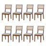 Conjunto 8 Cadeiras de Madeira Estofada Miami com Tela Pinhão - 1