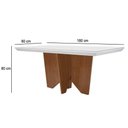 Ver imagem 2 de Mesa de Sala Jantar Nevada + Tampo Madeirado Vidro Reto 180x90cm Grafite/imbuia-vidro Grafite -