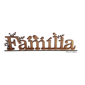 Palavra Decorativa em Mdf Cru- Família