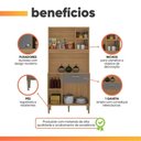 Ver imagem 5 de Armário de Cozinha Compacta 3 Portas 3 Nichos Yogi Madeirado / Cinza
