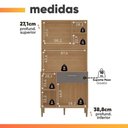 Ver imagem 4 de Armário de Cozinha Compacta 3 Portas 3 Nichos Yogi Madeirado / Cinza