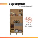 Ver mais imagens de Armário de Cozinha Compacta 3 Portas 3 Nichos Yogi Madeirado / Cinza