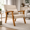 Ver imagem 1 de Kit 2 Poltronas Jade Tecido Corino para Sala de Estar Moderna Decorativa:bege