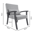 Ver imagem 4 de Kit 2 Poltronas Jade Tecido Corino para Sala de Estar Moderna Decorativa:bege