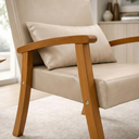 Ver imagem 2 de Kit 2 Poltronas Jade Tecido Corino para Sala de Estar Moderna Decorativa:bege