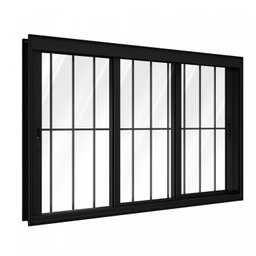 Janela de Alumínio de Correr 120x150cm 3 Folhas com Grade Lucasa Alumínios - 2