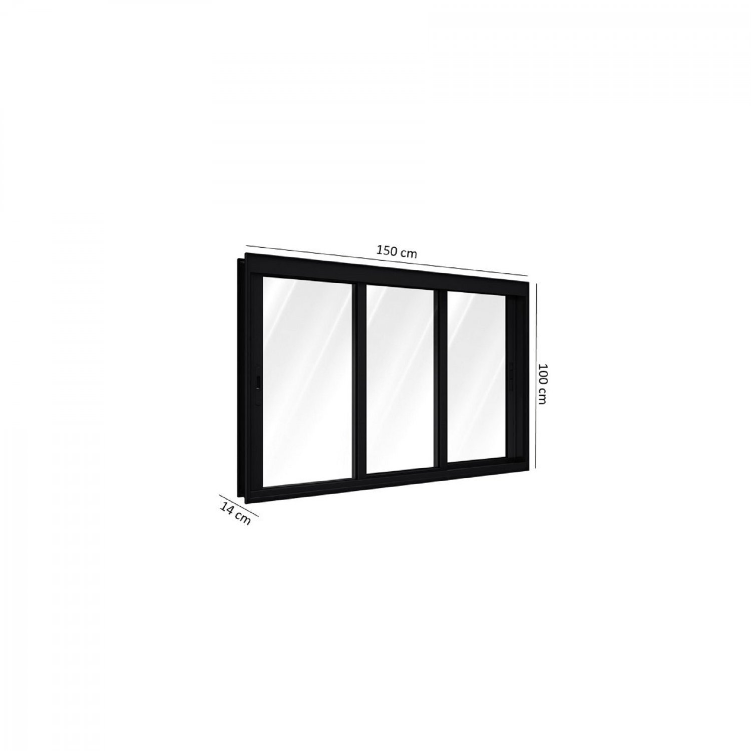 Janela de Alumínio de Correr 100x150cm 3 Folhas Lucasa Alumínios  - 5