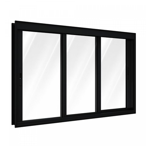 Janela de Alumínio de Correr 120x150cm 3 Folhas Lucasa Alumínios