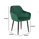 Ver imagem 3 de Cadeira Estofada Veludo Base Metal Barcelona - Verde