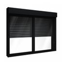 Ver imagem 1 de Janela de Alumínio Veneziana 120x120cm com Persiana Black Out Integrada Lucasa Alumínio Preto