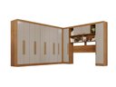 Ver imagem 2 de Guarda-Roupa Casal Modulado de Canto com 13 Portas Espaço para Cama Multimóveis Cinamomo/Off White