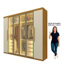 Ver imagem 5 de Guarda Roupa Casal Cumaru 6 Portas com 4 Portas Reflecta com LED Yescasa